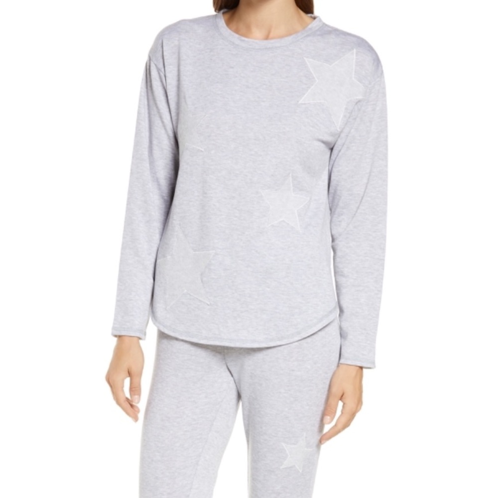 NWT Emerson Road Star Brushed Pajama Top in Grey